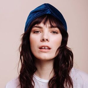 Teal Velvet Turban Headband